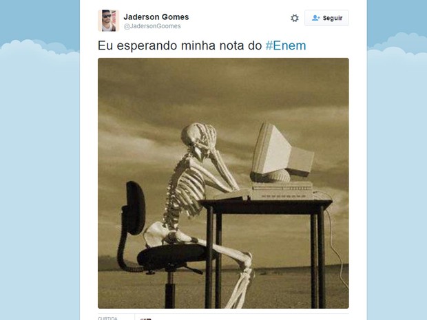 Expectativa pela liberação das notas do Enem 2015 motivou posts no Twitter. (Foto: Reprodução/Twitter)