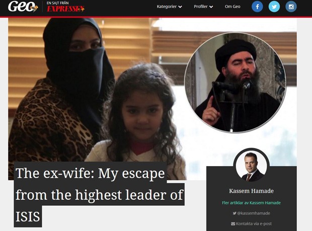 Saja al-Dulaimi, ex-mulher de Abu Bakr al-Baghdadi, deu entrevista a jornal sueco (Foto: Reprodução/Expressen)