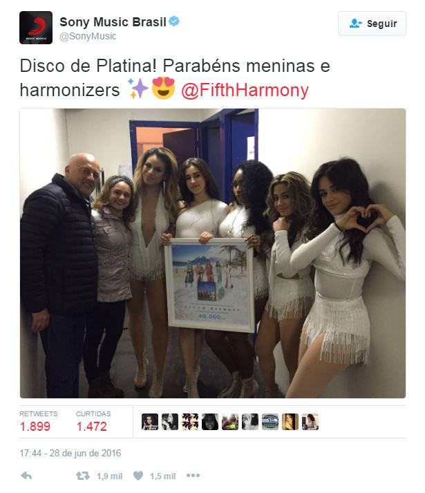 Fifth Harmony no Brasil (Foto: Reprodução/Twitter)