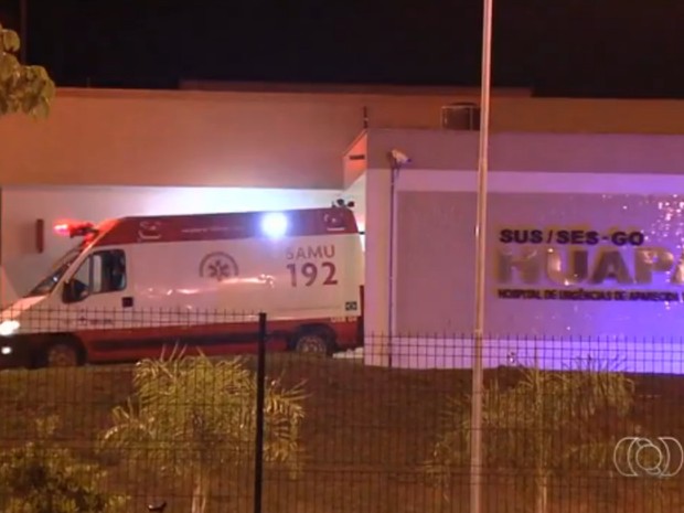 Preso é morto a tiros dentro de hospital em Aparecida de Goiânia, Goiás (Foto: Reprodução/ TV Anhanguera)