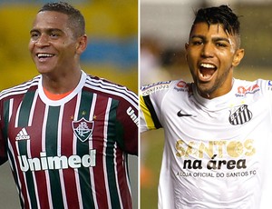 Montagem Walter e Gabriel - Fluminense x Santos (Foto: Editoria de Arte)