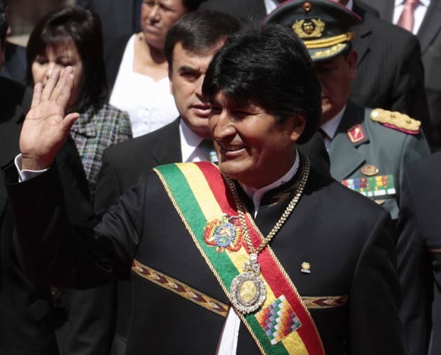 O presidente da Bolívia, Evo Morales, durante festividades nesta terça-feira (22) em La Paz (Foto: AFP)