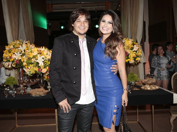 Leandro com Natália Guimarães em festa em São Paulo (Foto: Rafael Cusato/ Foto Rio News)