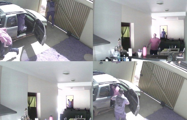 Imagens registram ação de ladrões em residência de Goiânia (Foto: Reprodução)