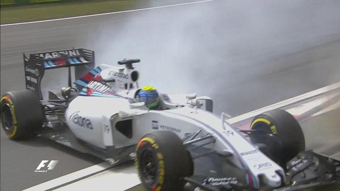 Felipe Massa teve problema nos freios e rodou na pista de Xangai (Foto: Divulgação)