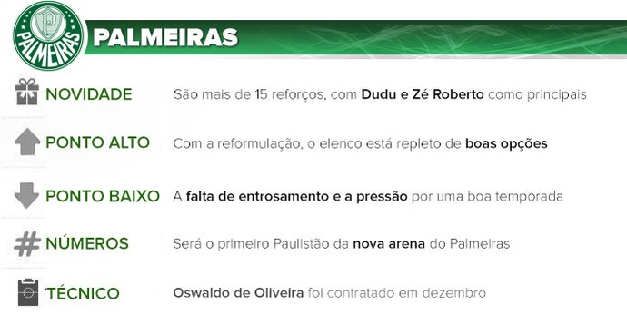 Palmeiras guia do paulistão (Foto: Arte esporte)