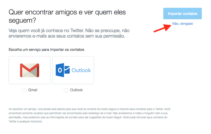 Ferramenta para importar contatos de e-mail para o Twitter durante a criação de uma nova conta no microblog (Foto: Reprodução/Marvin Costa) (Foto: Ferramenta para importar contatos de e-mail para o Twitter durante a criação de uma nova conta no microblog (Foto: Reprodução/Marvin Costa)) Ferramenta para importar contatos de e-mail para o Twitter durante a criação de uma nova conta no microblog (Foto: Reprodução/Marvin Costa) (Foto: Ferramenta para importar contatos de e-mail para o Twitter durante a criação de uma nova conta no microblog (Foto: Reprodução/Marvin Costa))