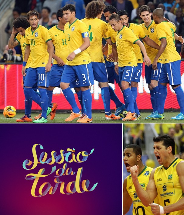 Sessão da Tarde deixa de ser exibida em quatro dias para dar lugar a amistosos da Seleção e à Liga Mundial (Foto: Globo e globoesporte.com)