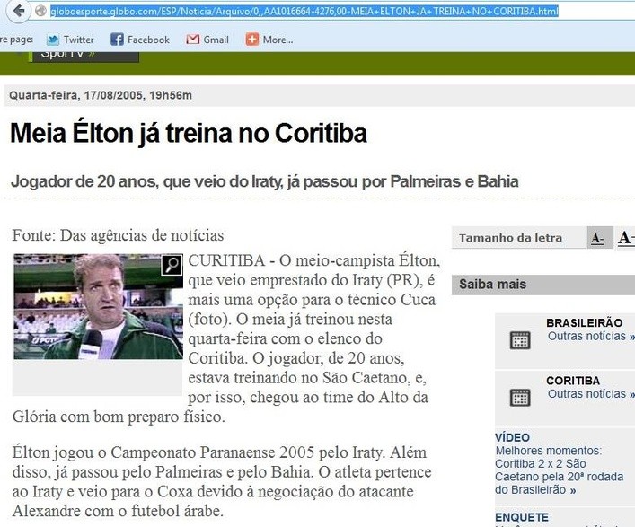Blog Torcida Coritiba - Élton