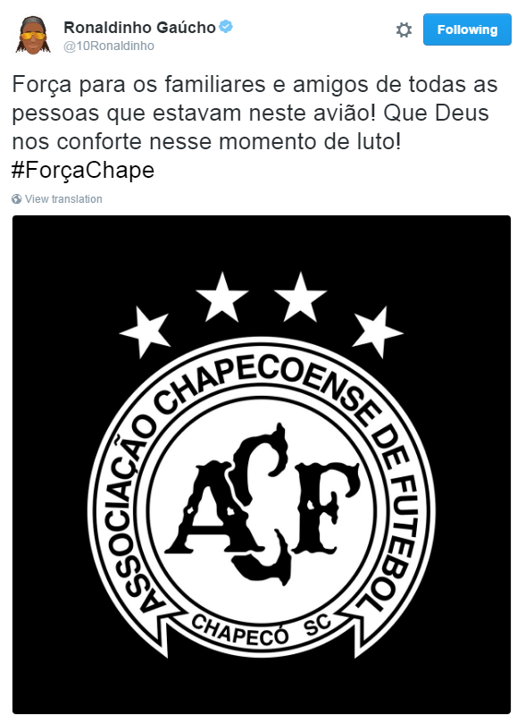 Ronaldinho Chapecoense (Foto: Reprodução)