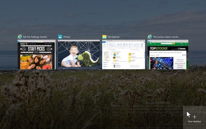 Veja como vão funcionar os desktops virtuais no Windows 10 (Foto: Divulgação/Microsoft)