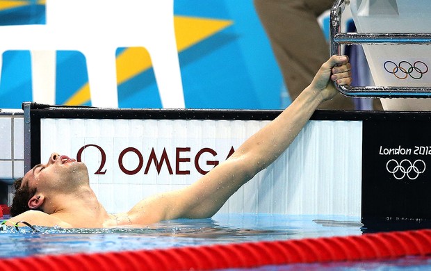 Thiago Pereira na prova de natação 200m medley em Londres (Foto: Satiro Sodré / Agif)