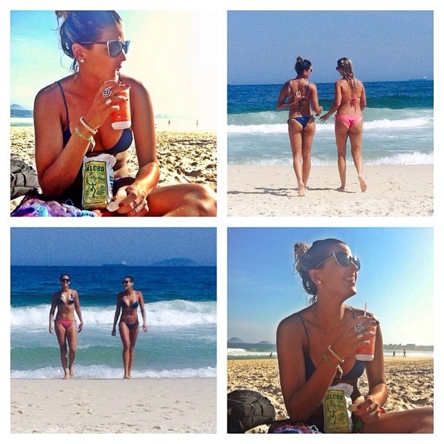 Mari Paraíba e Natasha Valente curtiram o dia na praia (Foto: Reprodução/Facebook)