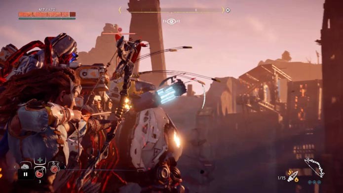 Acerte as barras de energia do Behemoth em Horizon: Zero Dawn (Foto: Reprodução/Murilo Molina)