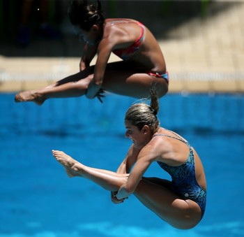 Treino Copa do Mundo de saltos ornamentais Tammy Galera e Juliana Veloso (Foto: Satiro Sodré / SSPress)