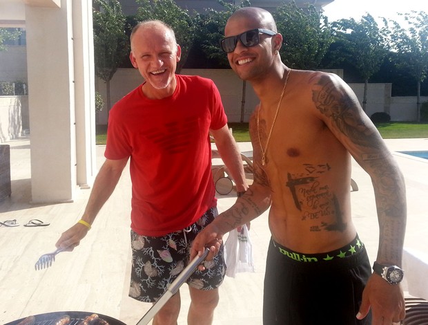 Felipe melo e taffarel churrasco (Foto: Fair Play Assessoria)