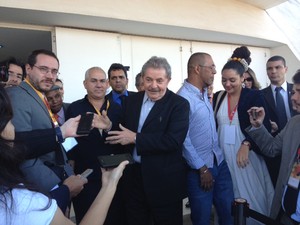 O ex-presidente Luiz Inácio Lula da Silva após participar de evento de mulheres em Brasília (Foto: Nathalia Passarinho / G1)