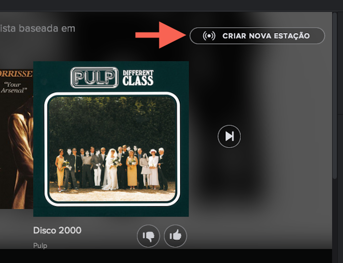 Criando uma nova estação de rádio no Spotify (Foto: Reprodução/Marvin Costa)