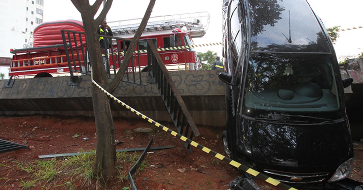 G Carro Cai De Viaduto Ap S Colis O Na Regi O Da Avenida Paulista