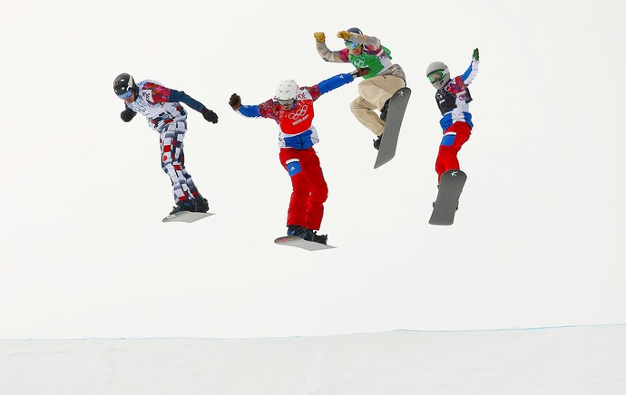 prova final do snowboard cross masculino em Sochi (Foto: Reuters)