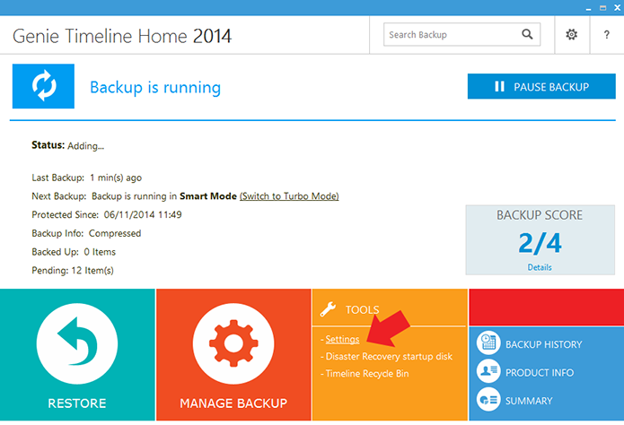 Acesse as configurações do backup (Foto: Reprodução/Paulo Alves)