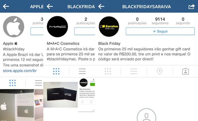 Contas falsas prometem vales generosos no Instagram (Foto: Reprodução) Contas falsas prometem vales generosos no Instagram (Foto: Reprodução)