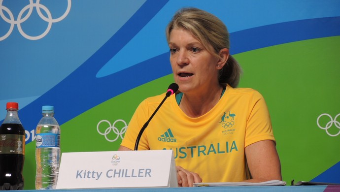 Kitty Chiller, chefe da missão da Austrália, em coletiva (Foto: Gustavo Rotstein)
