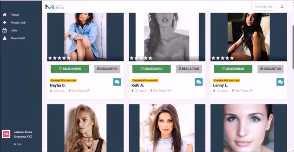 Capa do site Job For Model (Foto: Divulgação)
