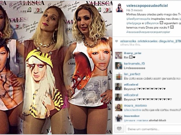 Valesca Popuzuda vestindo a grif de Laélio em sua página na internet (Foto: Reprodução/Instagram)