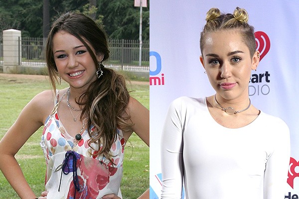Miley Cyrus era o equivalente a doçura e inocência durante o período no qual interpretou Hannah Montana no seriado da Disney. Após o cancelamento da série, Miley decidiu dar foco somente à carreira musical e para isso mudou radicalmente sua aparência. (Foto: Getty Images)