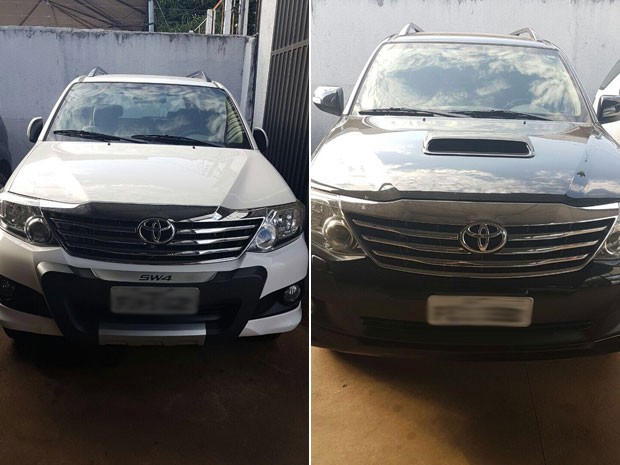 Carros apreendidos pela Polícia Federal em operação contra tráfico de drogas no DF, MS e GO (Foto: Polícia Federal/Divulgação) Carros apreendidos pela Polícia Federal em operação contra tráfico de drogas no DF, MS e GO (Foto: Polícia Federal/Divulgação)