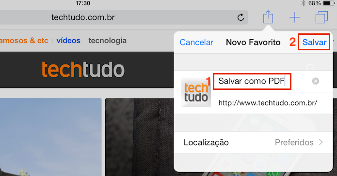 Nomeando e salvando o favorito (Foto: Reprodução/Edivaldo Brito)