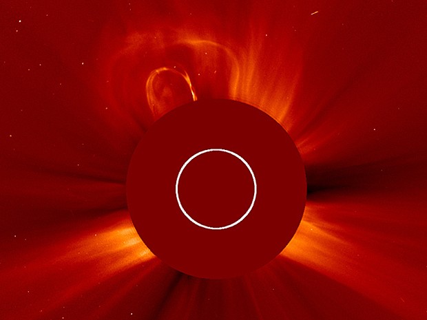 Erupção solar pode provocar tempestade geomagnética na Terra, segundo a Nasa (Foto: ESA/Nasa/Soho)