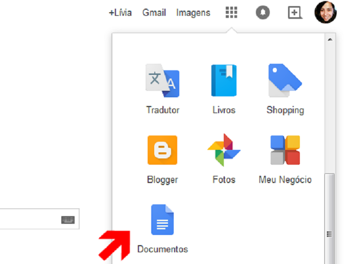 Acessando o Google Docs (Foto: Reprodução/Lívia Dâmaso)