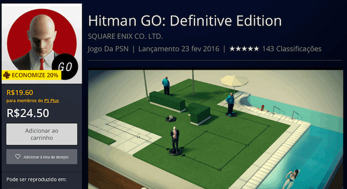 Hitman Go Definitive Edition está disponível para PS4 e PS Vita (Foto: Reprodução/Victor Teixeira)