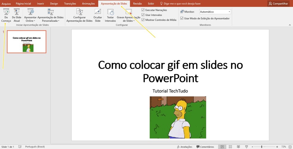 Imagem GIF dentro do Microsoft PowerPoint (Foto: Reprodução/Priscila Martz)