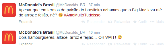 Image: http://s2.glbimg.com/5jEX59np1gG6hpMmnyy6CqQyqsM=/s.glbimg.com/jo/g1/f/original/2014/05/13/mc..png McDonalds afirma em rede social que Big Mac ganha de arroz e feijo Foto Divulgao