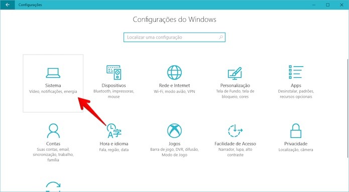 Abra as configurações do sistema (Foto: Reprodução/Helito Bijora)