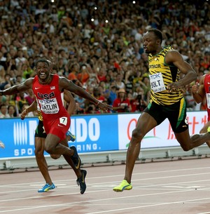 Usain Bolt e Justin Gatlin Mundial de Atletismo de Pequim 100m (Foto: Ian Walton / Getty Images)