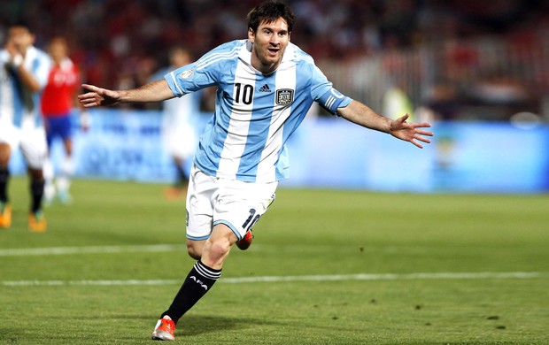 Comemoração do Messi contra o Chile (Foto: Agência Reuters)