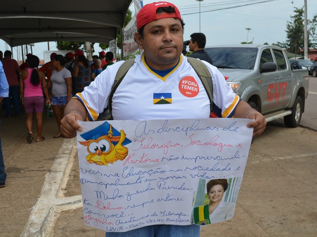 Manifestação Fora Temer em Porto Velho (Foto: Hosana Morais/G1)