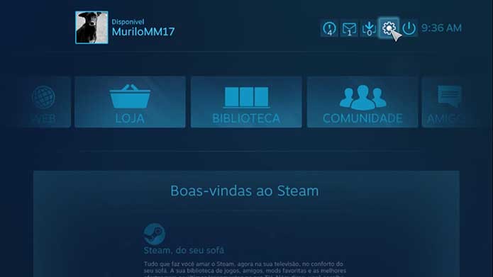 Vá até as configurações do Steam (Foto: Reprodução/Murilo Molina)
