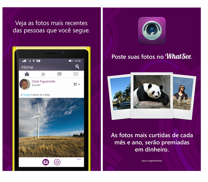 WhatSee é um aplicativo para compartilhar fotos que pode gerar prêmios (Foto: Divulgação/WhatSee)
