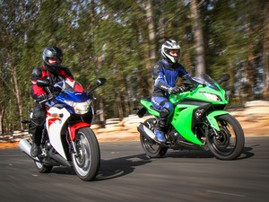 Honda CBR 250R e Kawasaki Ninja 300 (Foto: Rafael Munhoz/G1)