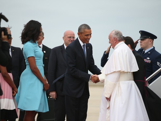 Obama recebe Papa Francisco nos EUA (Foto: AP Photo/Andrew Harnik)