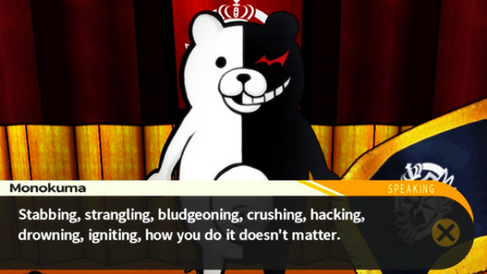 Diálogos com Monokuma podem ser incrivelmente irritantes. (Foto: Reprodução)