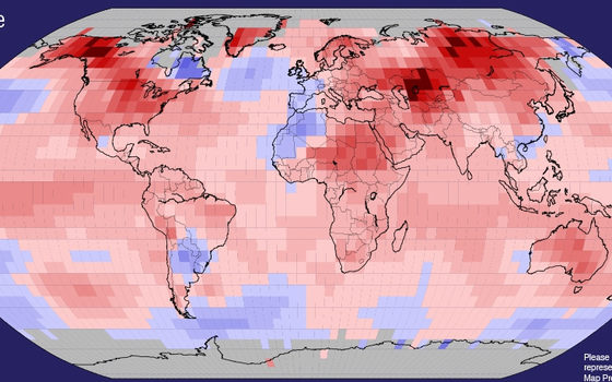 Temperaturas de março (Foto: NOAA)