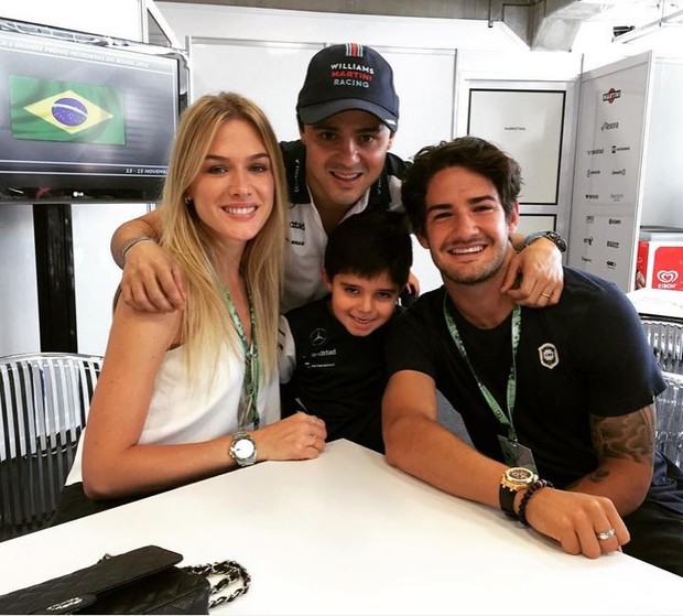 Fiorella Mattheis, Felipe Massa e Alexandre Pato (Foto: Instagram / Reprodução)