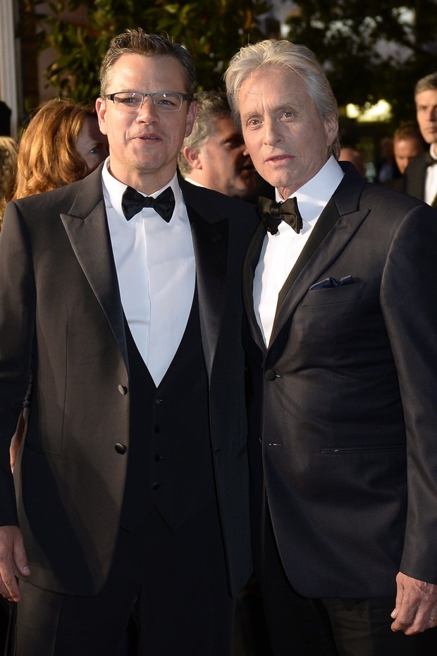 Michael Douglas e Matt Damon no Festival de Cannes (Foto: AFP / Agência)