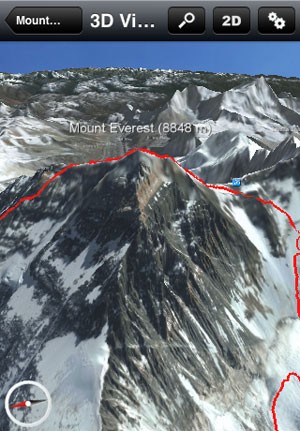 Aplicativo mostra imagens em 3D do Monte Everest (Foto: Reprodução)